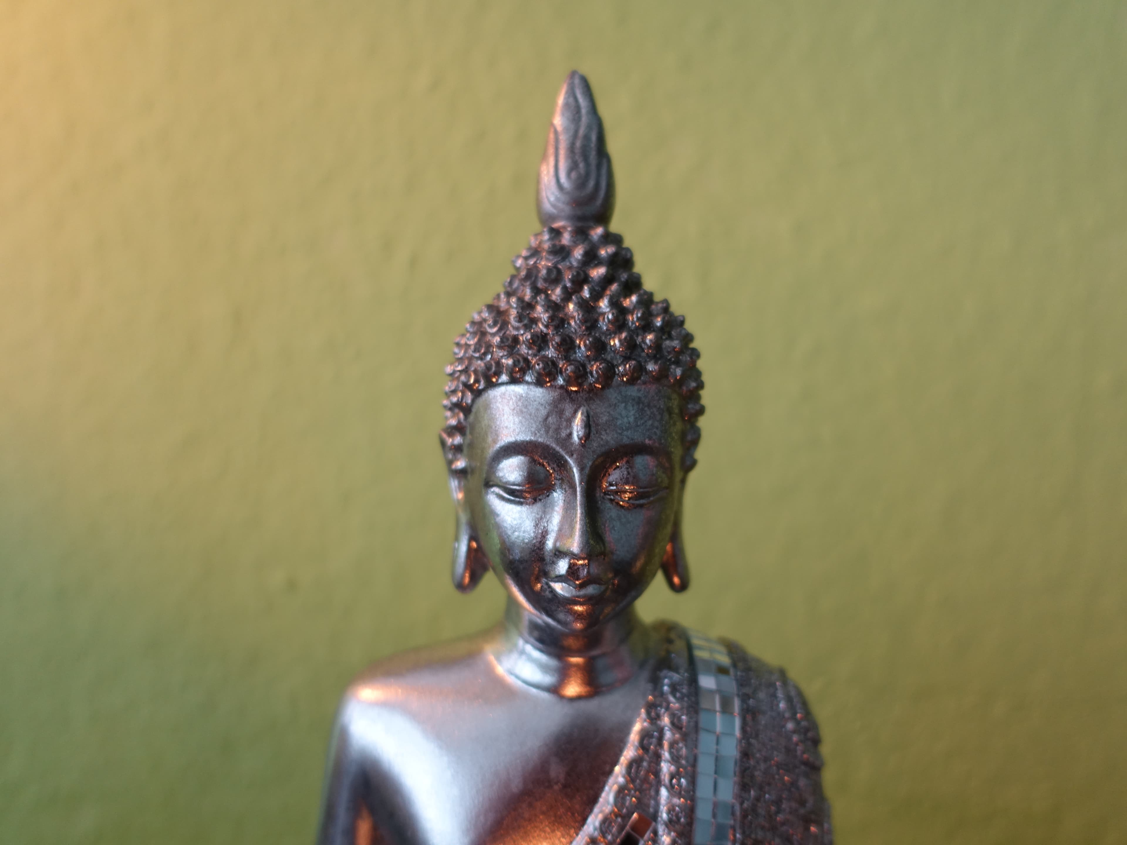 Nahaufnahme einer Buddha-Statue in der ruhigen Atmosphäre des Siri Gaja Spa